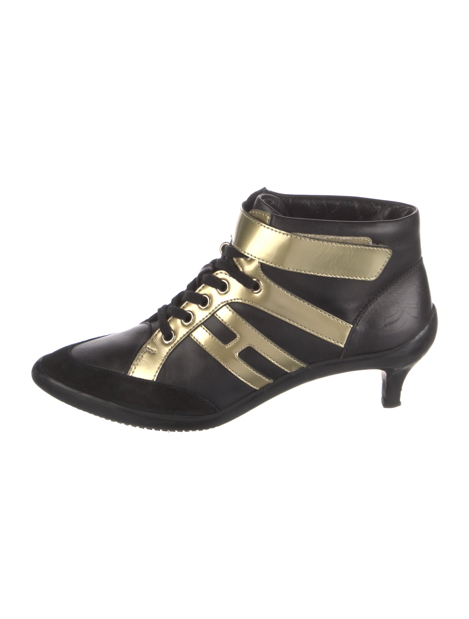 Hogan Leather Colorblock Pattern Pumps