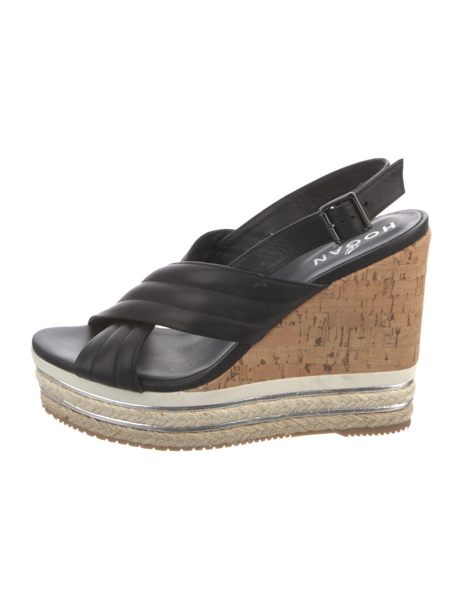 Hogan Leather Slingback Sandals