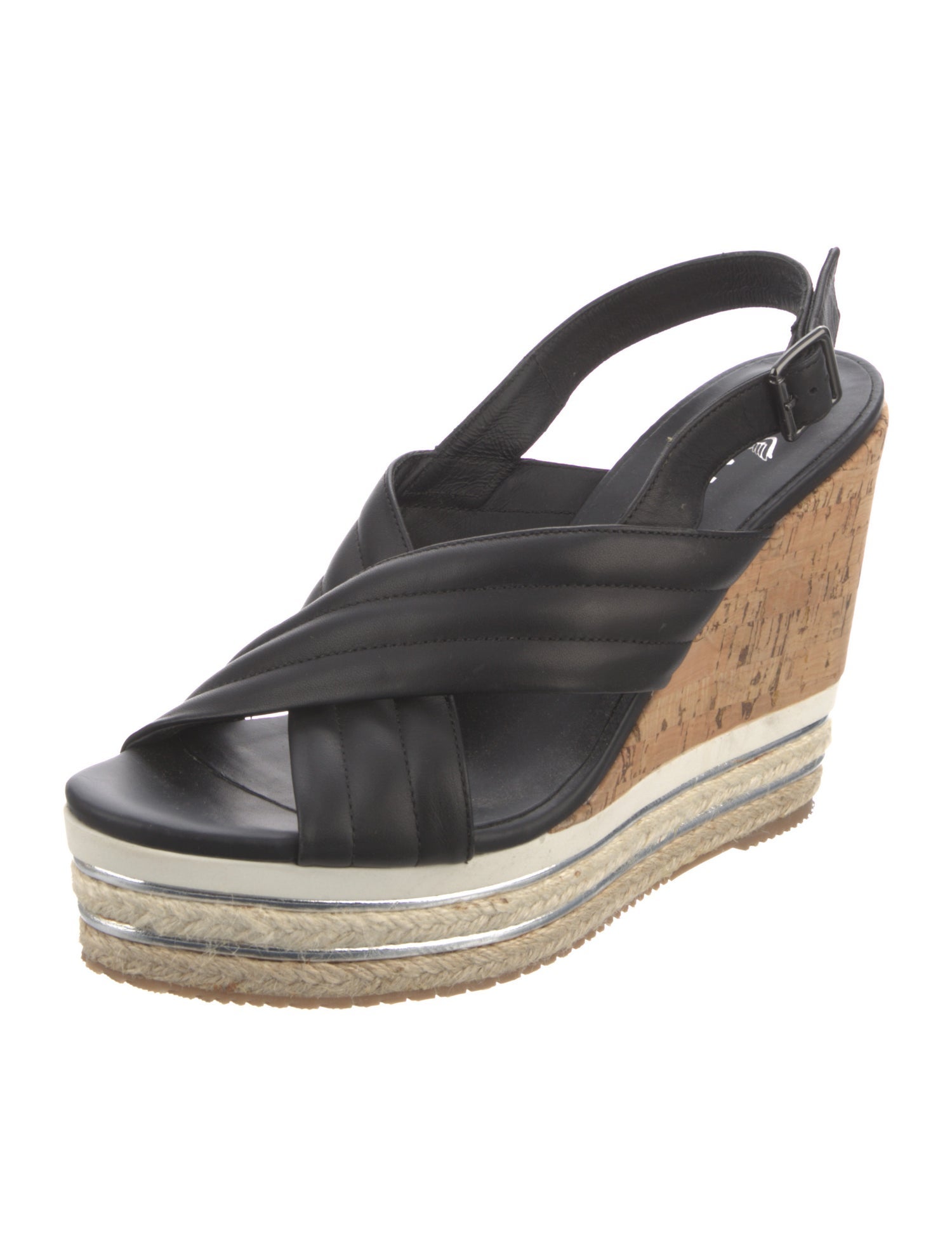 Hogan Leather Slingback Sandals