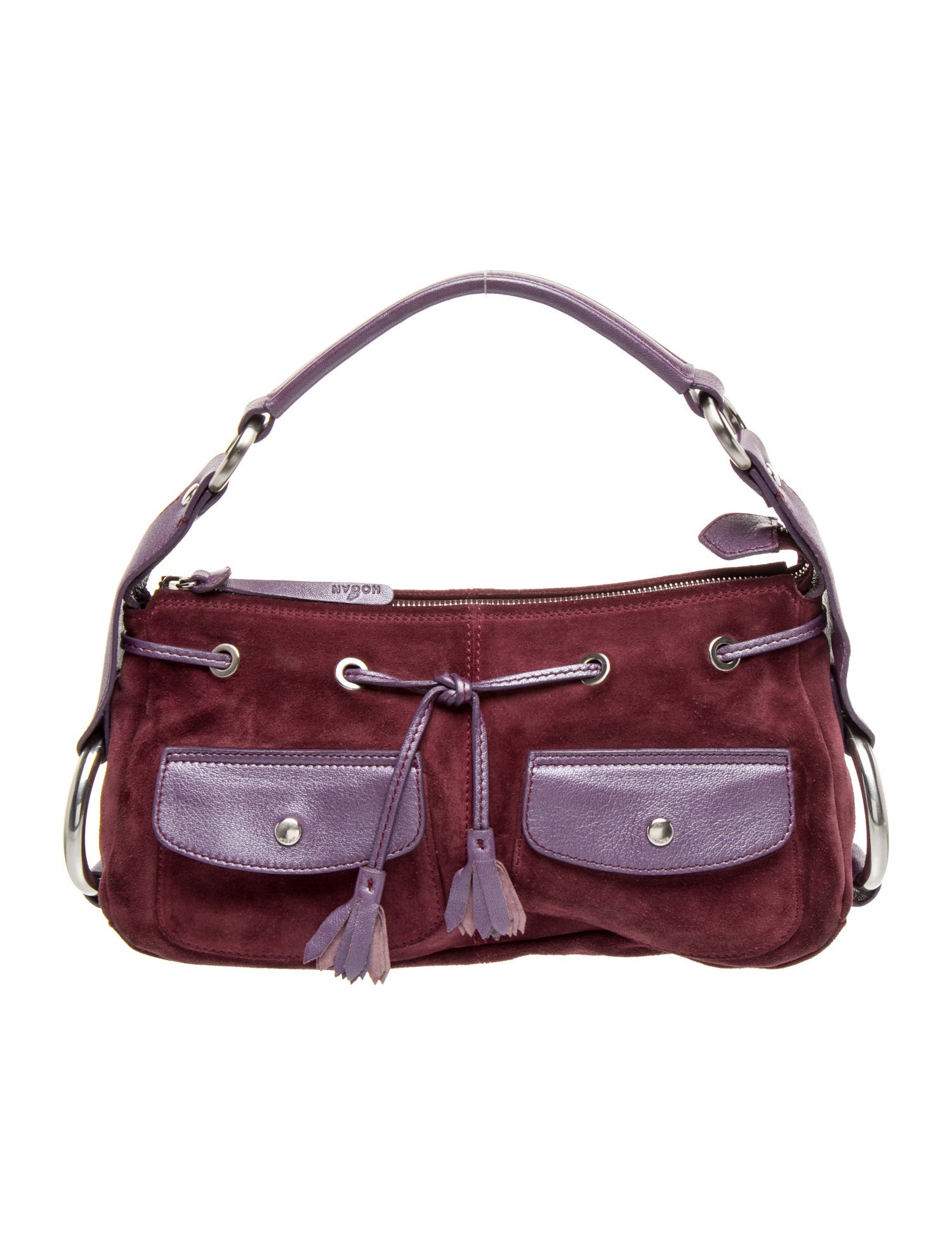 Hogan Suede Top Handle Bag