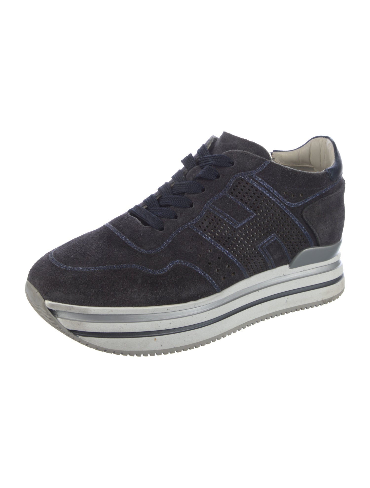 Hogan Suede Glitter Accents Sneakers