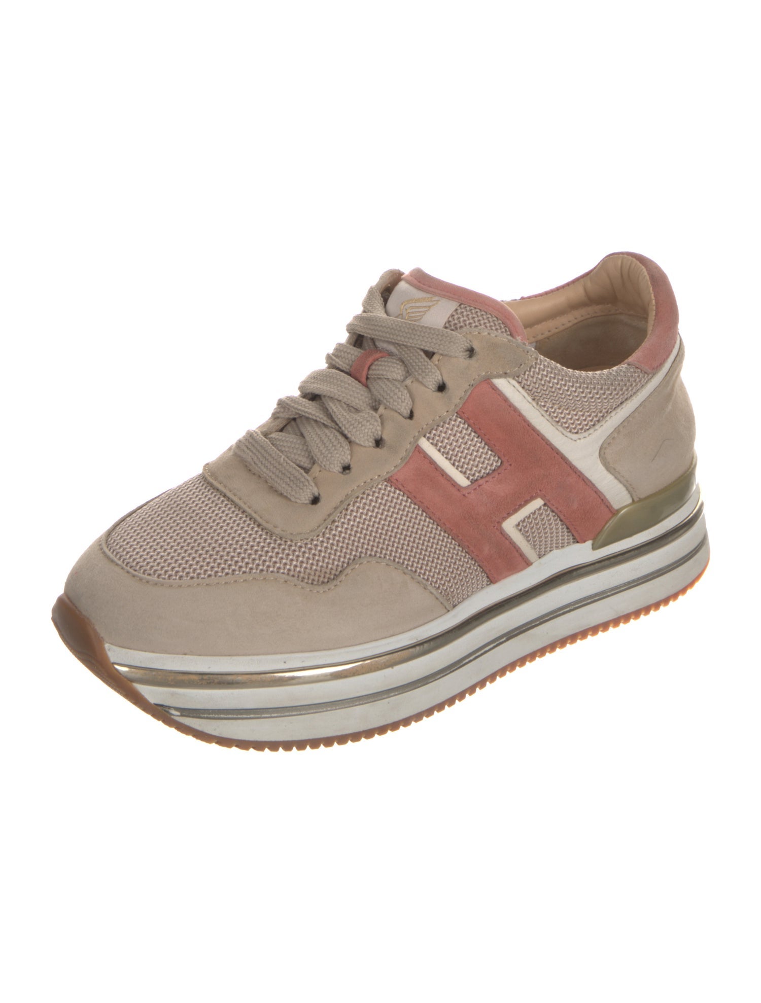Hogan Suede Colorblock Pattern Sneakers