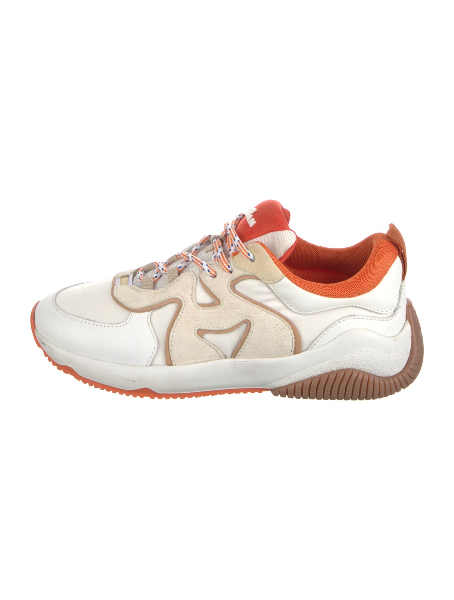 Hogan Leather Colorblock Pattern Sneakers