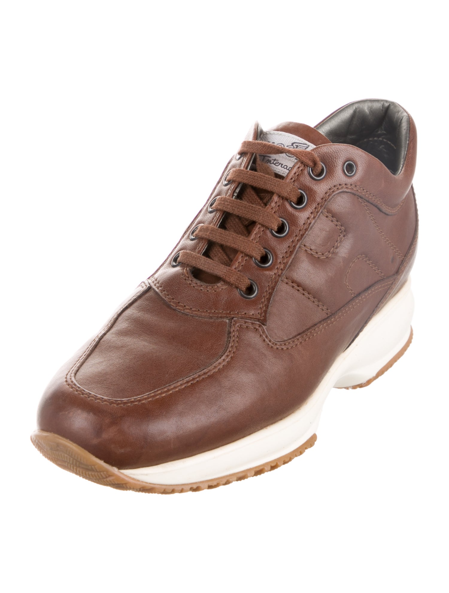 Hogan Leather Wedge Sneakers