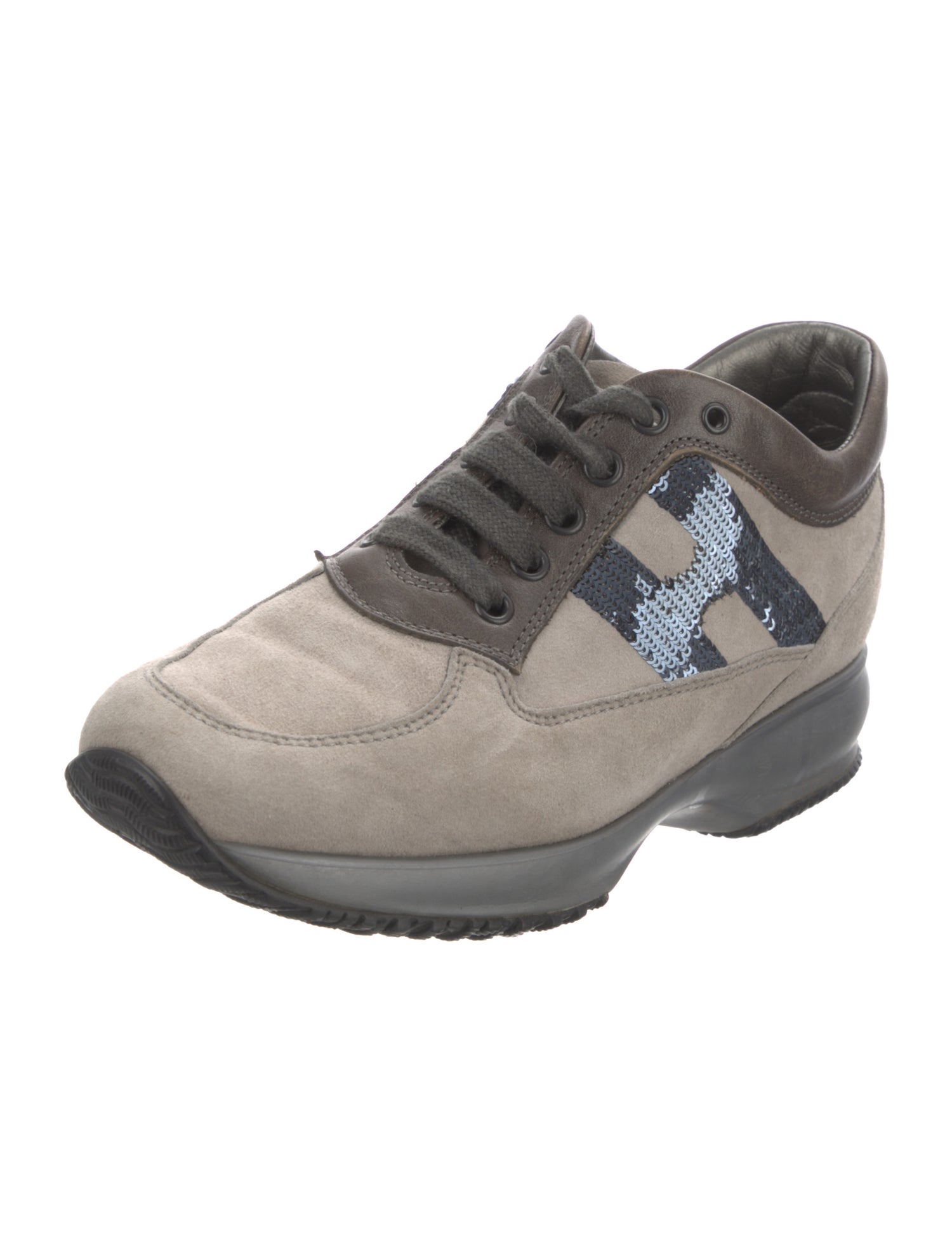 Hogan Suede Colorblock Pattern Sneakers