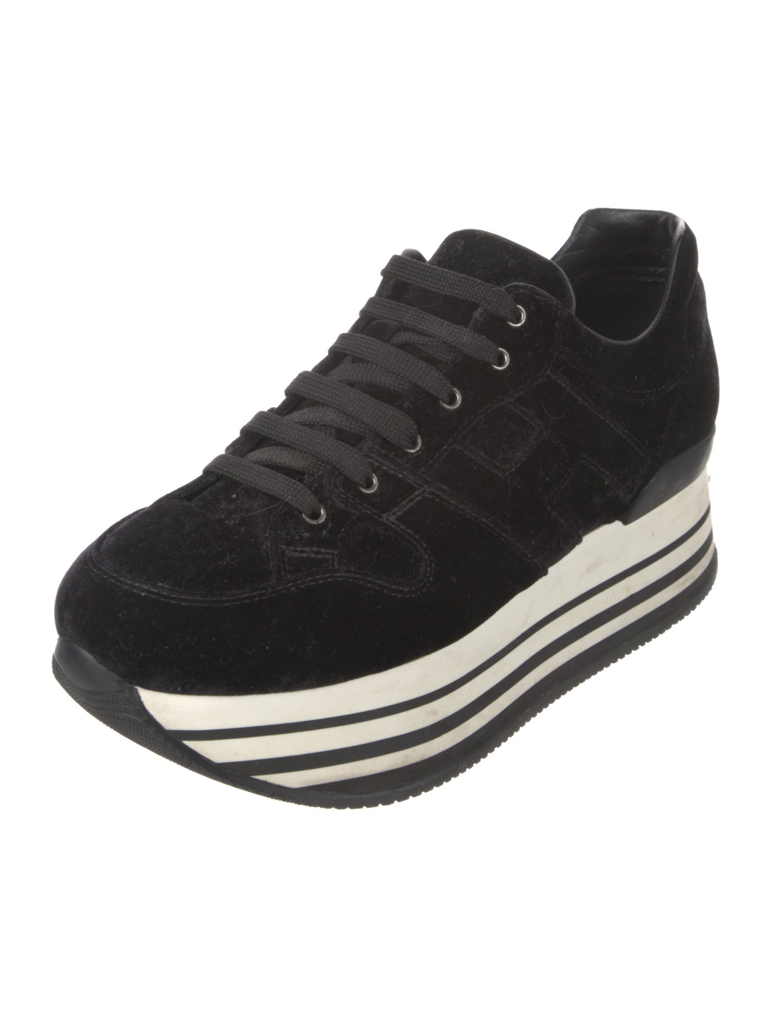 Hogan Velvet Wedge Sneakers