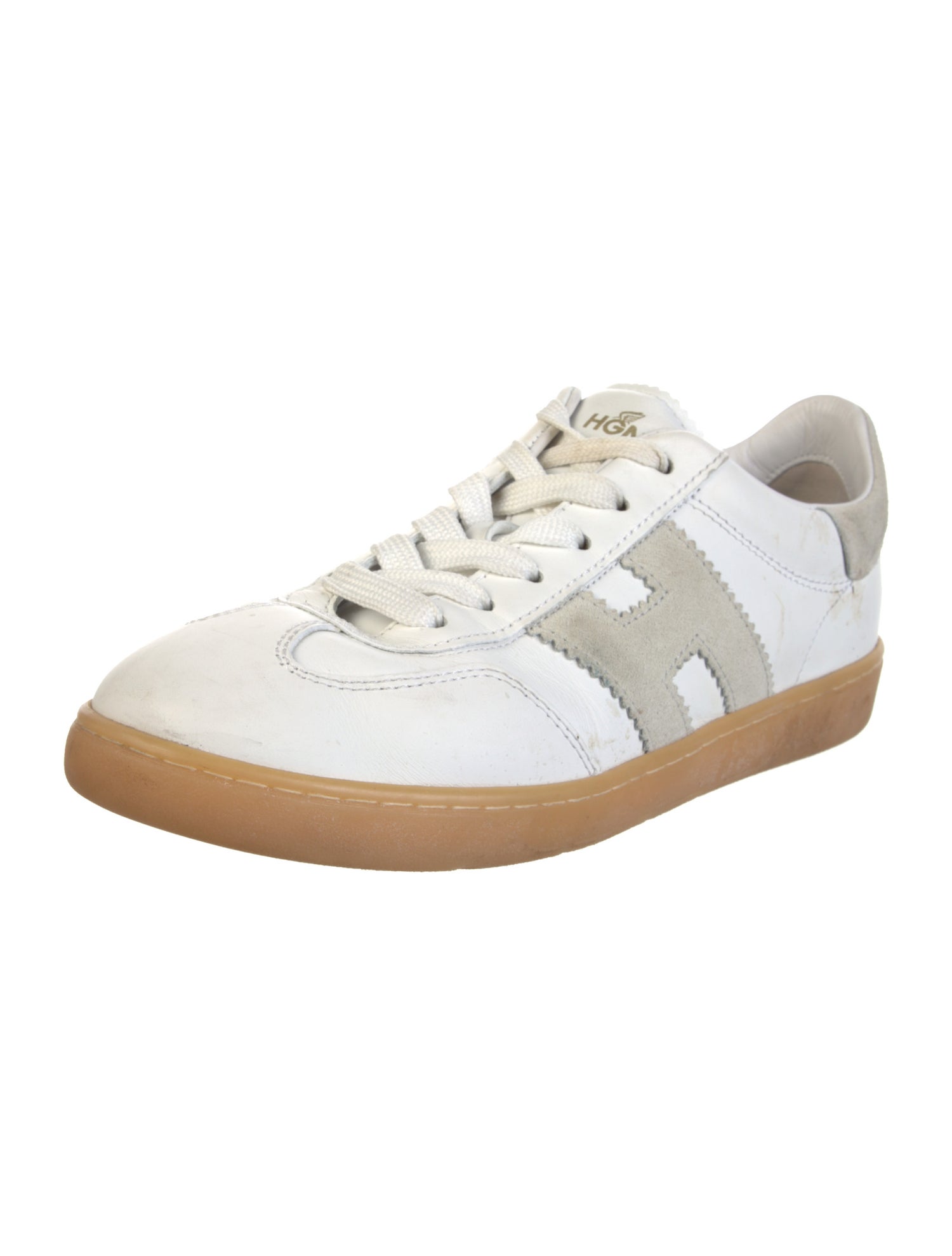Hogan Leather Colorblock Pattern Sneakers