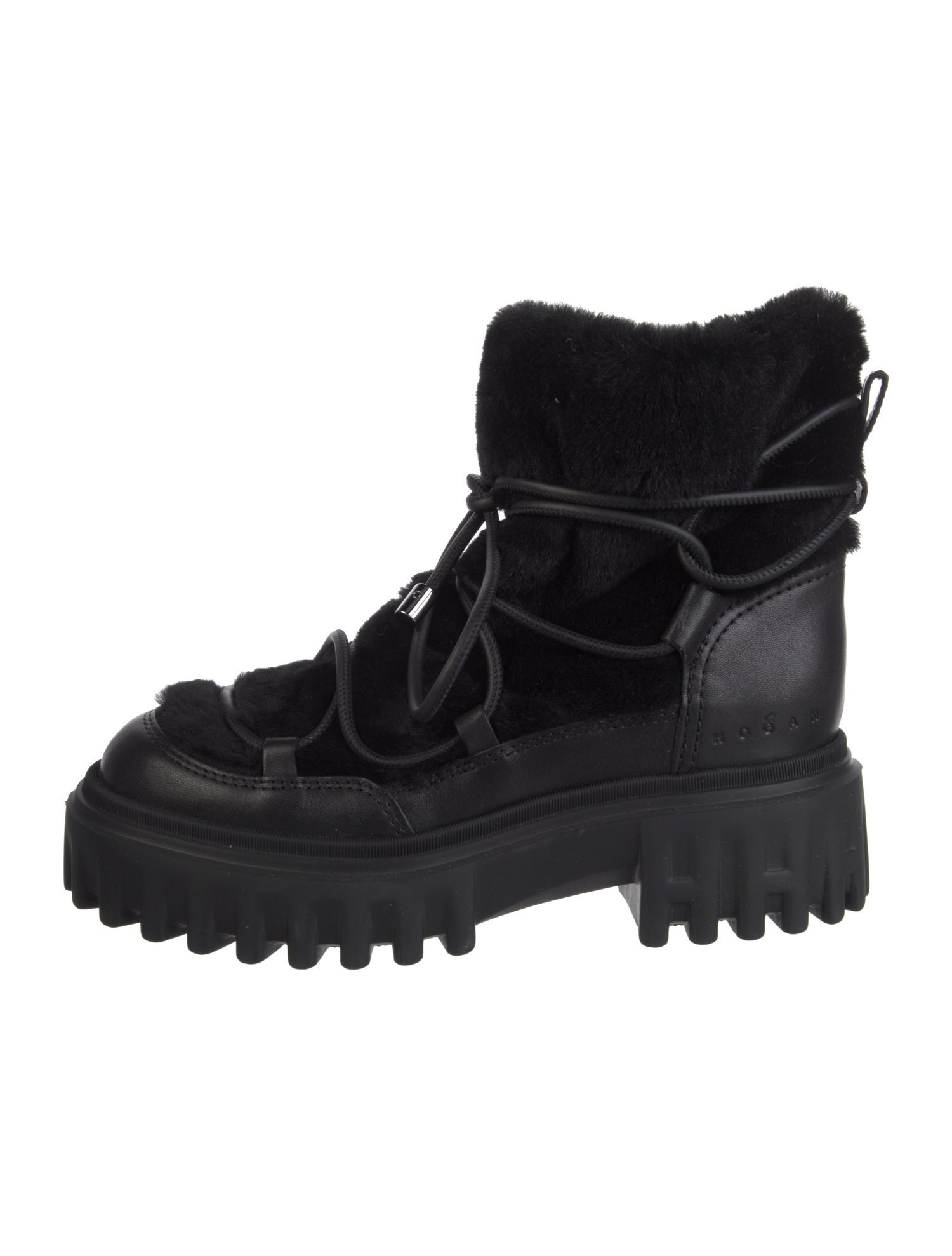 Hogan Leather Combat Boots