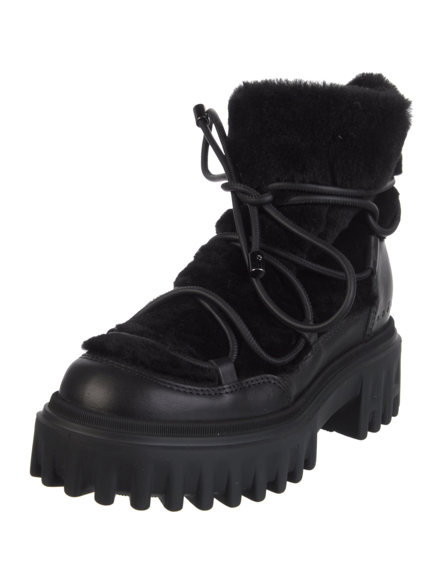 Hogan Leather Combat Boots