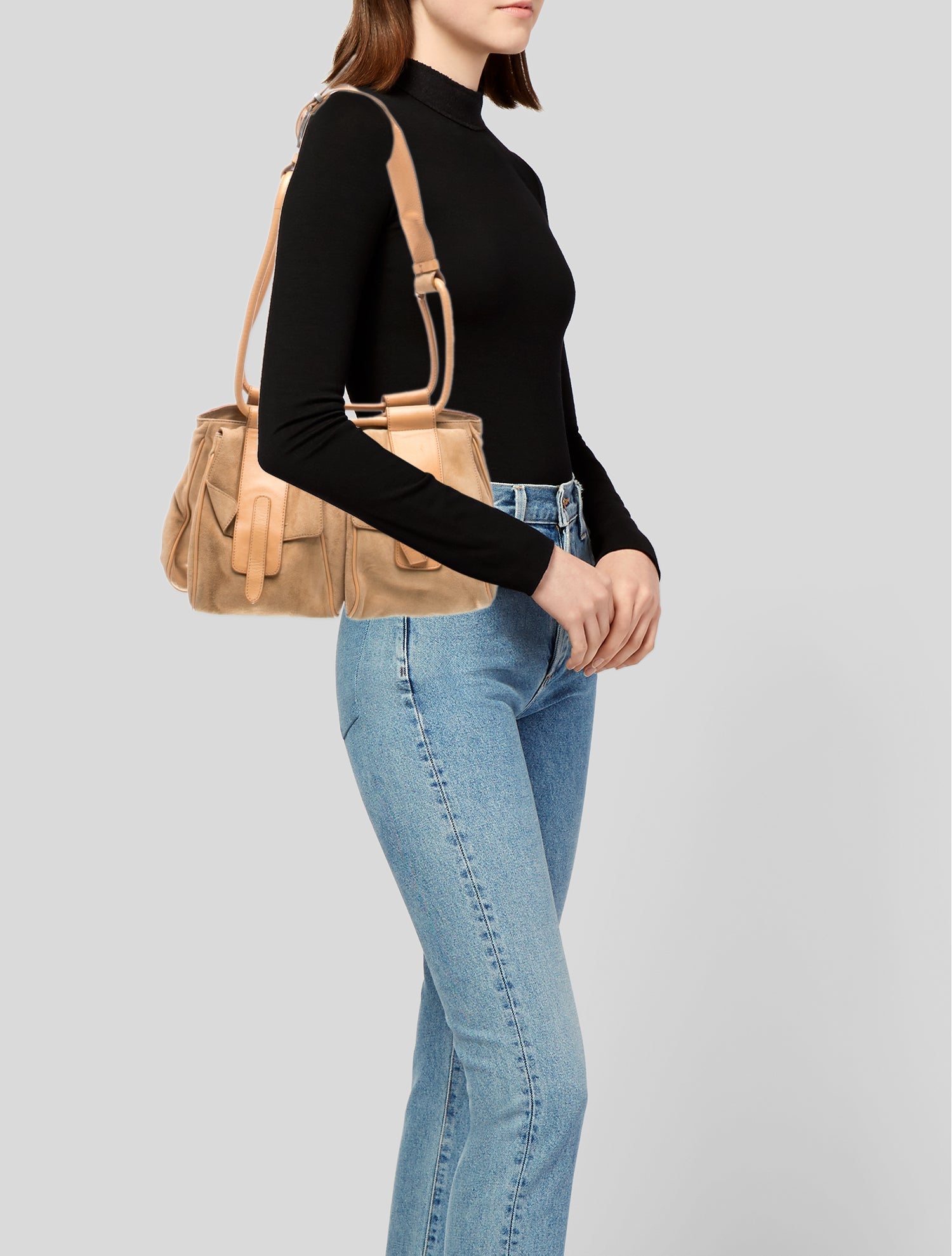 Hogan Suede Top Handle Bag