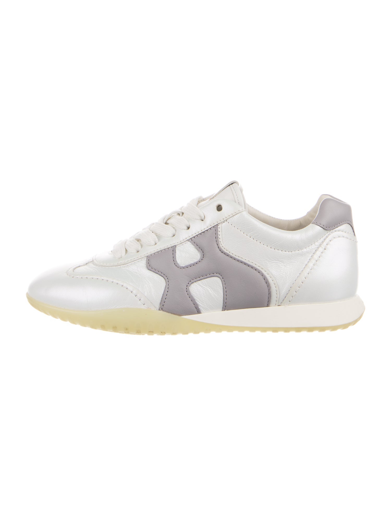 Hogan Leather Colorblock Pattern Sneakers