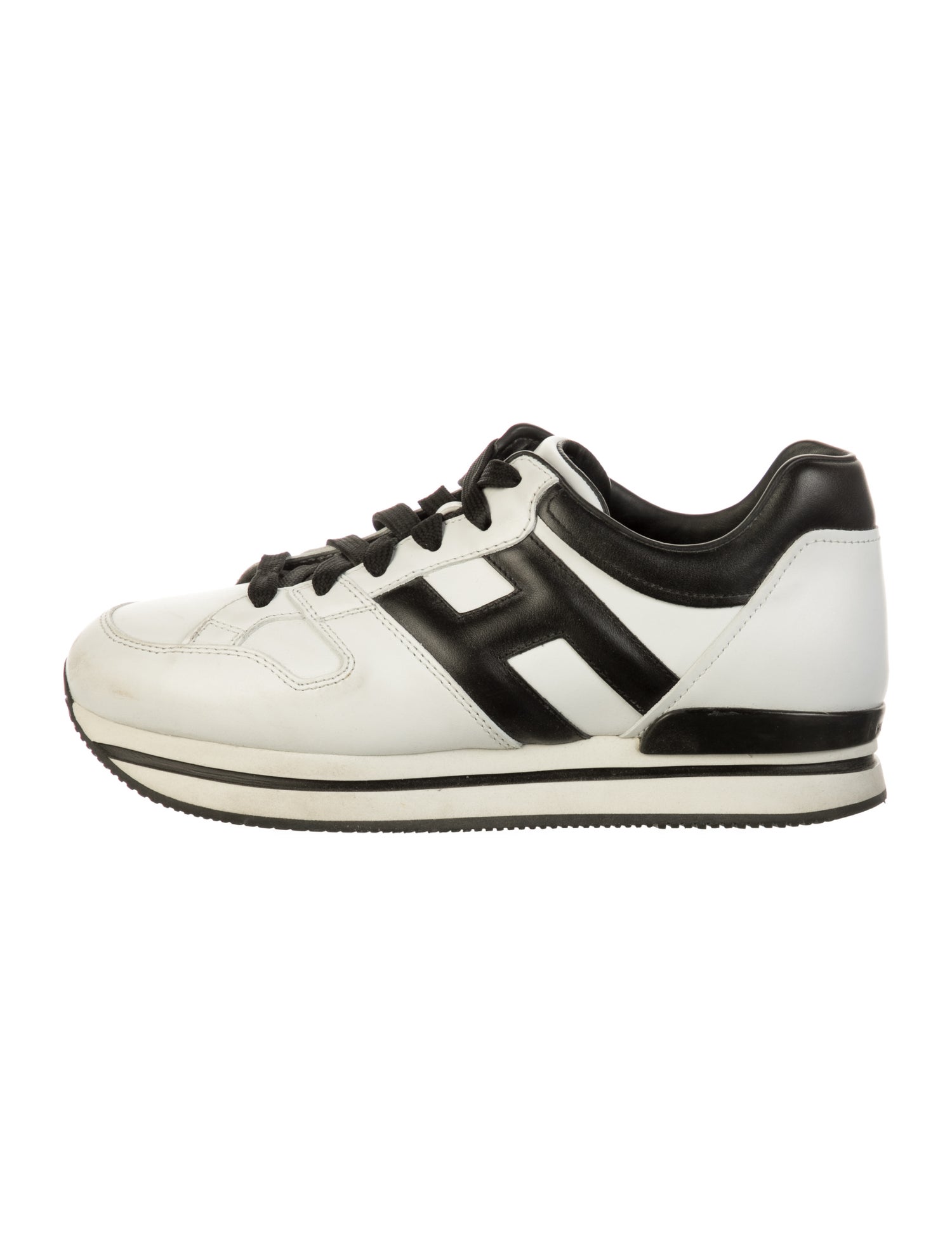 Hogan Leather Colorblock Pattern Athletic Sneakers