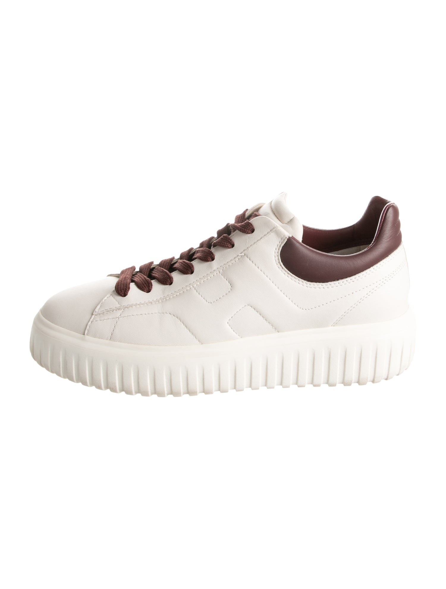 Hogan Leather Colorblock Pattern Sneakers