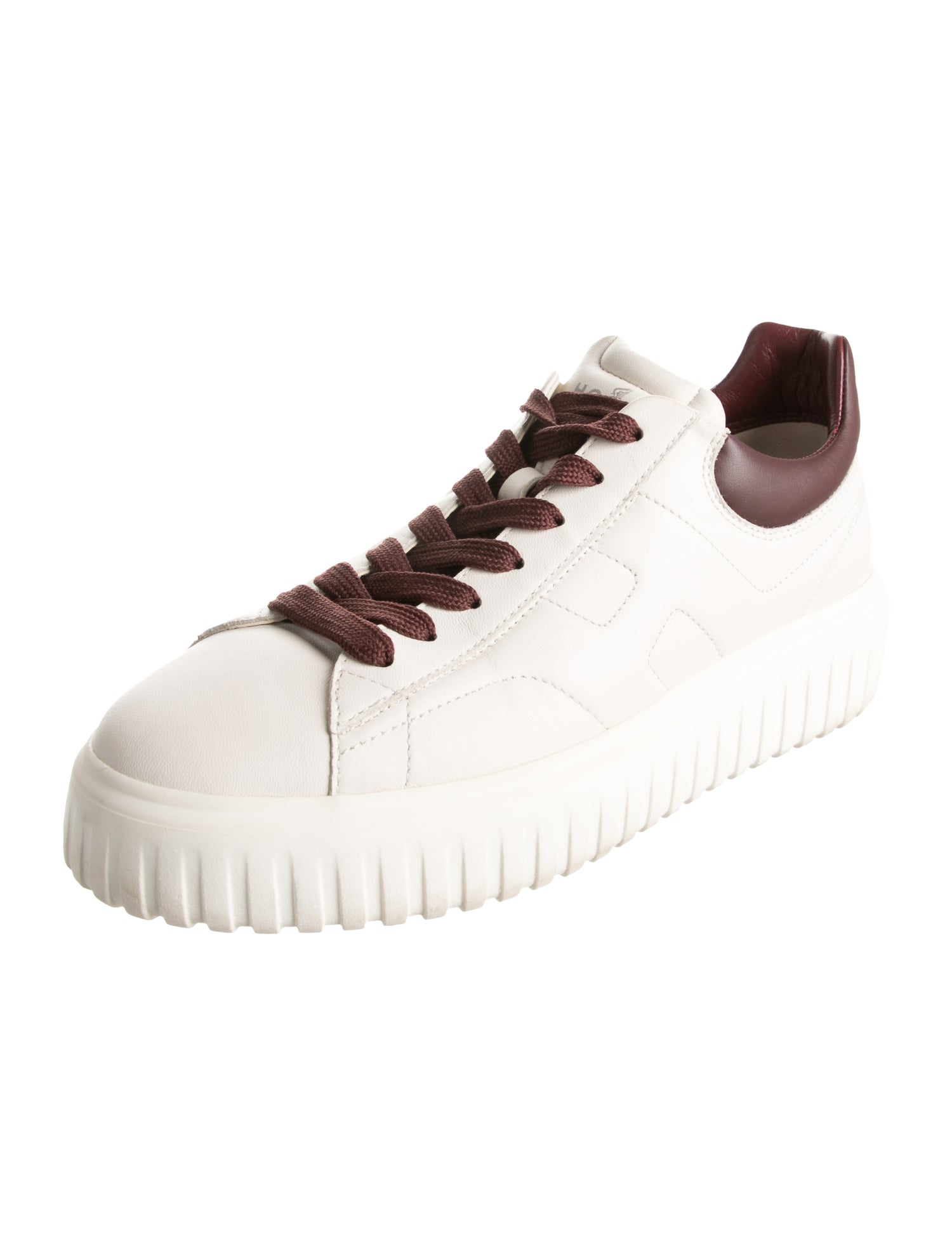 Hogan Leather Colorblock Pattern Sneakers