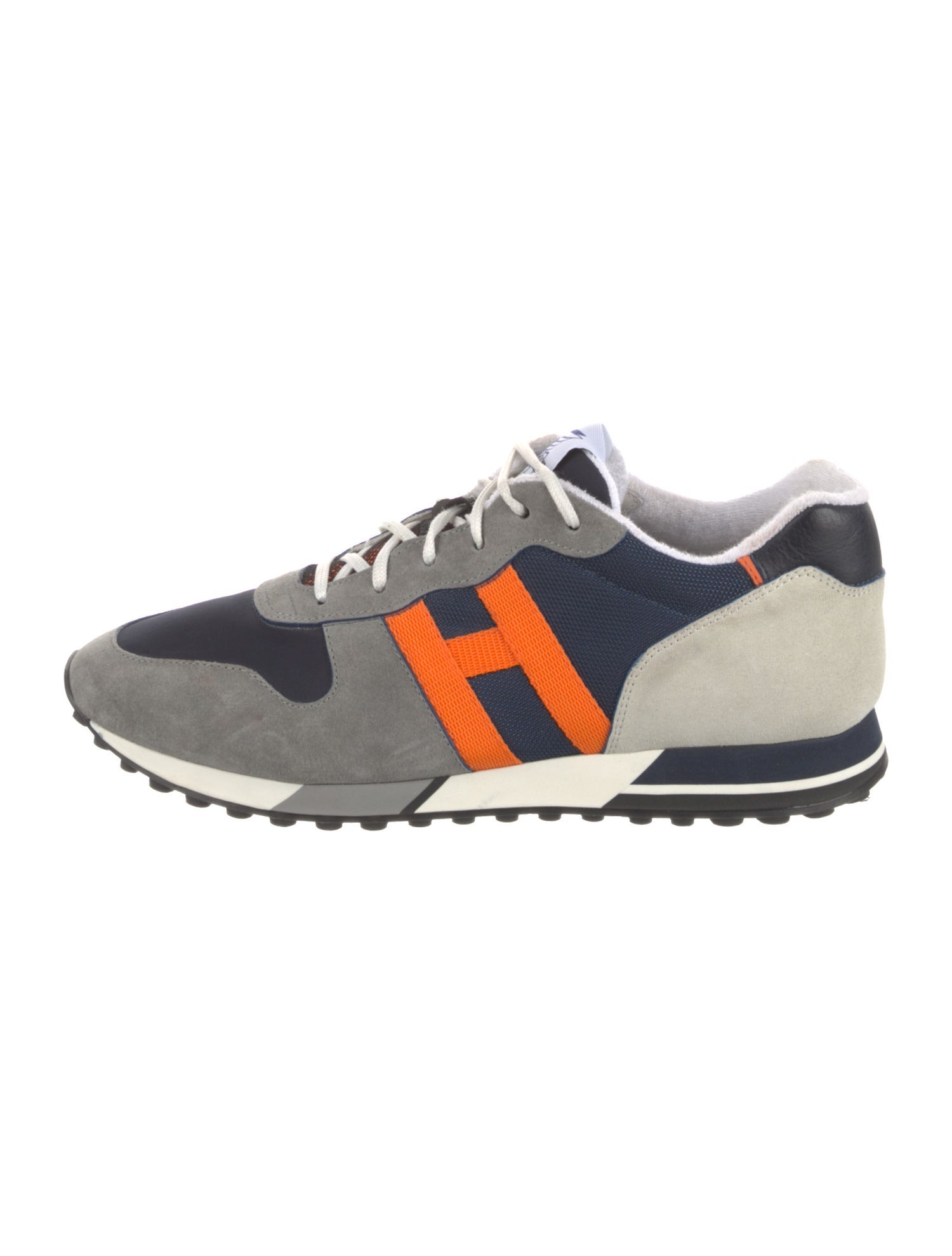 Hogan Suede Colorblock Pattern Athletic Sneakers