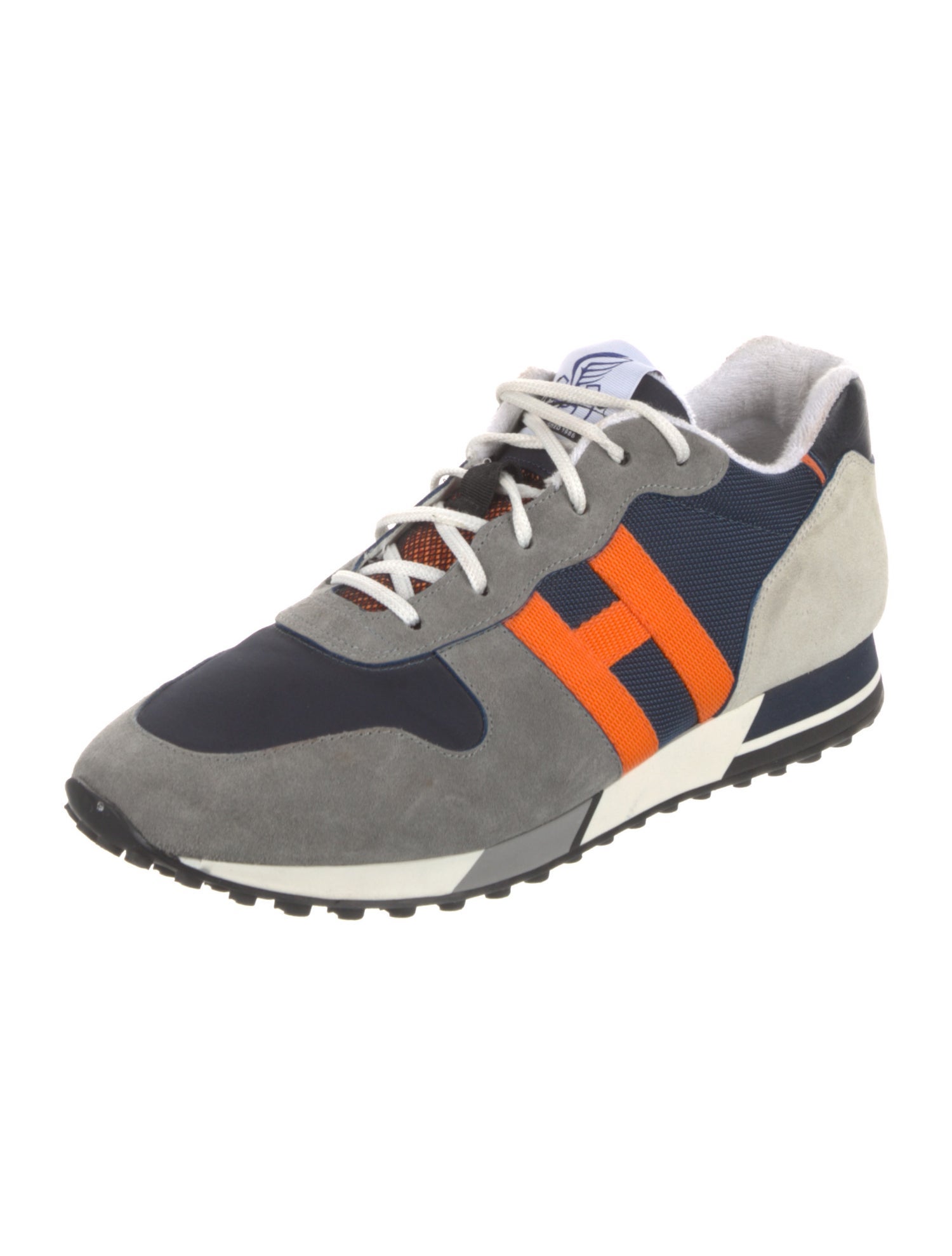 Hogan Suede Colorblock Pattern Athletic Sneakers
