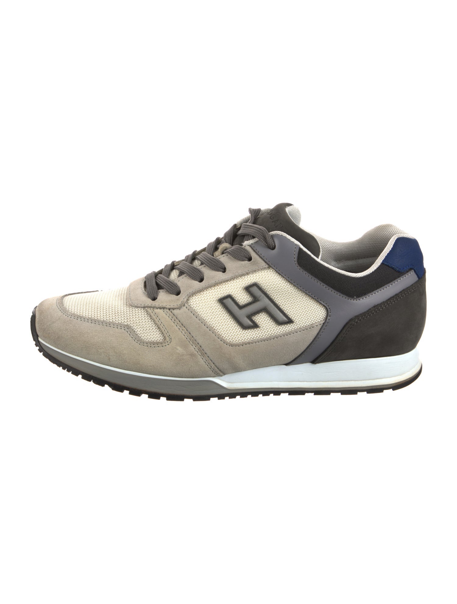 Hogan Suede Colorblock Pattern Athletic Sneakers