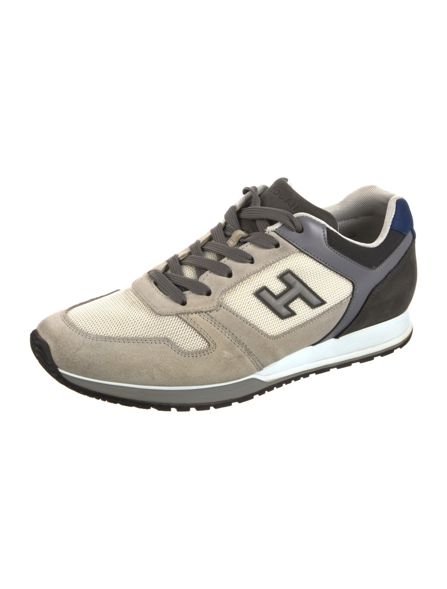 Hogan Suede Colorblock Pattern Athletic Sneakers