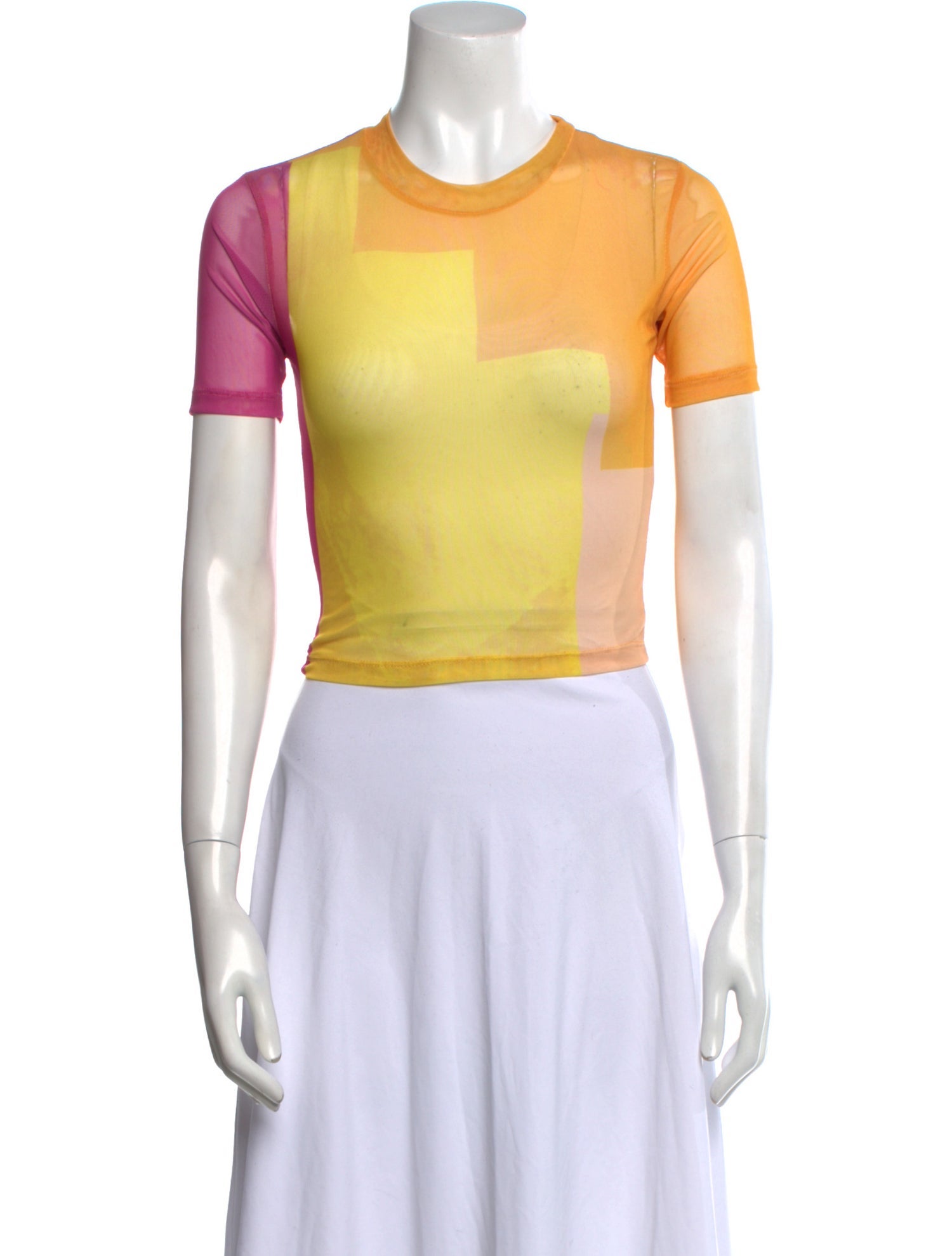 House of Aama Crew Neck Short Sleeve Crop Top