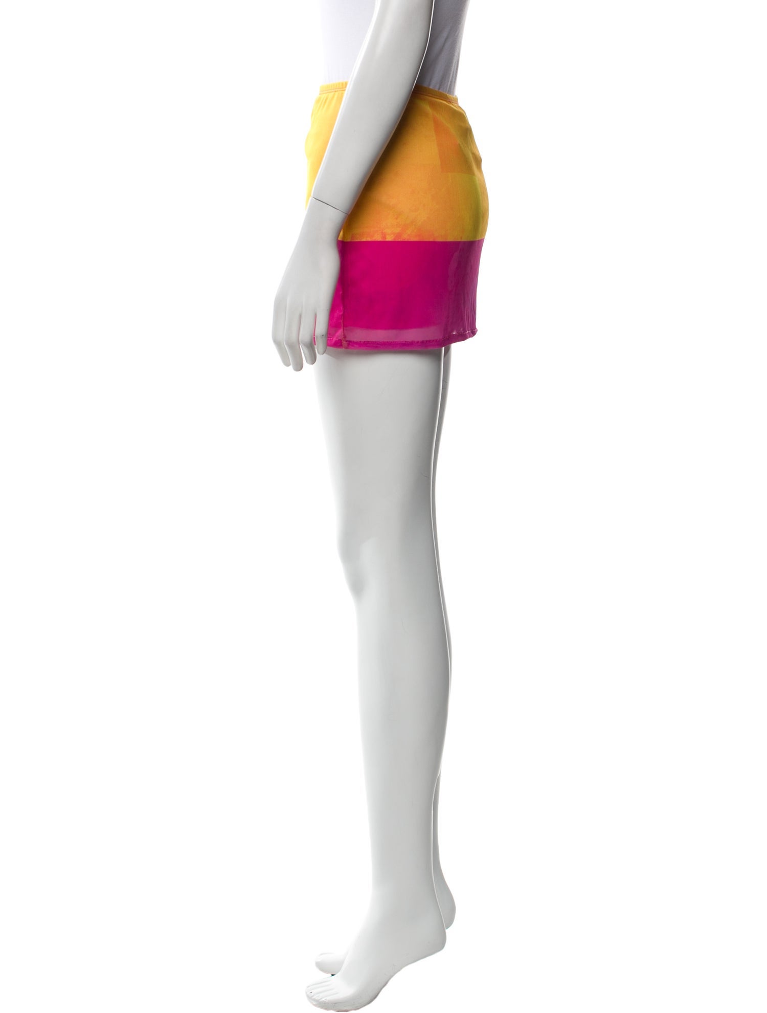 House of Aama Colorblock Pattern Mini Skirt