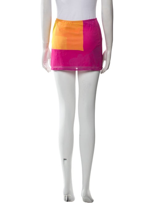 House of Aama Colorblock Pattern Mini Skirt