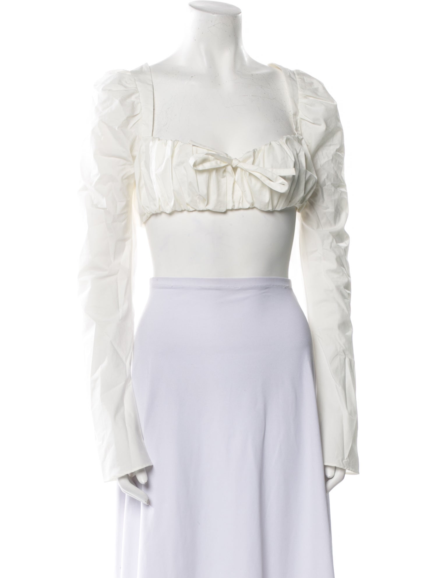 House of CB Square Neckline Long Sleeve Crop Top