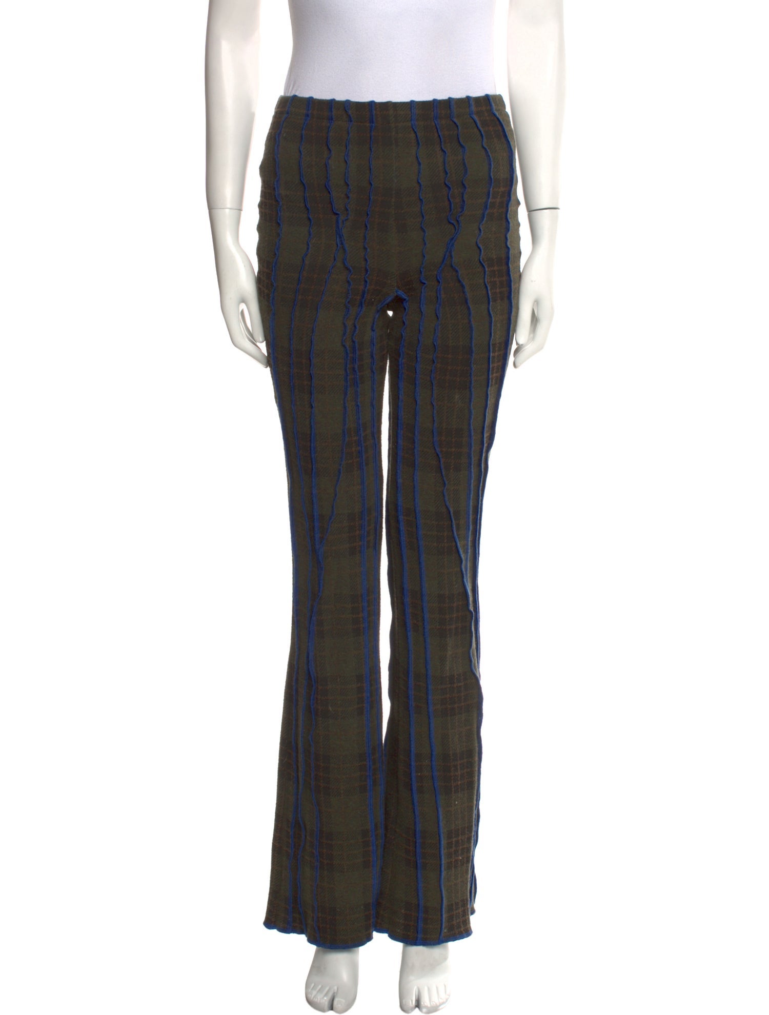 Helenamanzano Plaid Print Straight Leg Pants