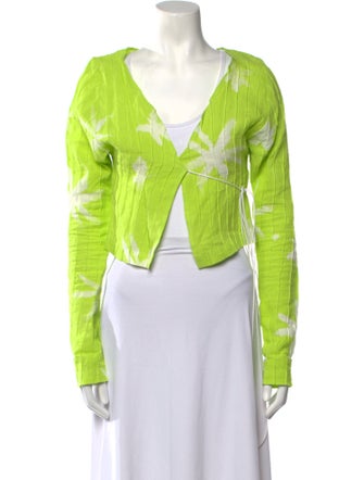 Helenamanzano Linen Printed Crop Top