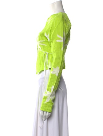 Helenamanzano Linen Printed Crop Top