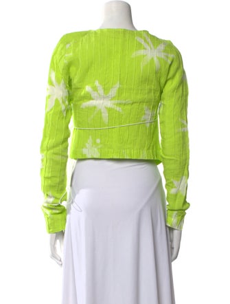 Helenamanzano Linen Printed Crop Top