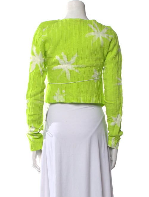 Helenamanzano Linen Printed Crop Top