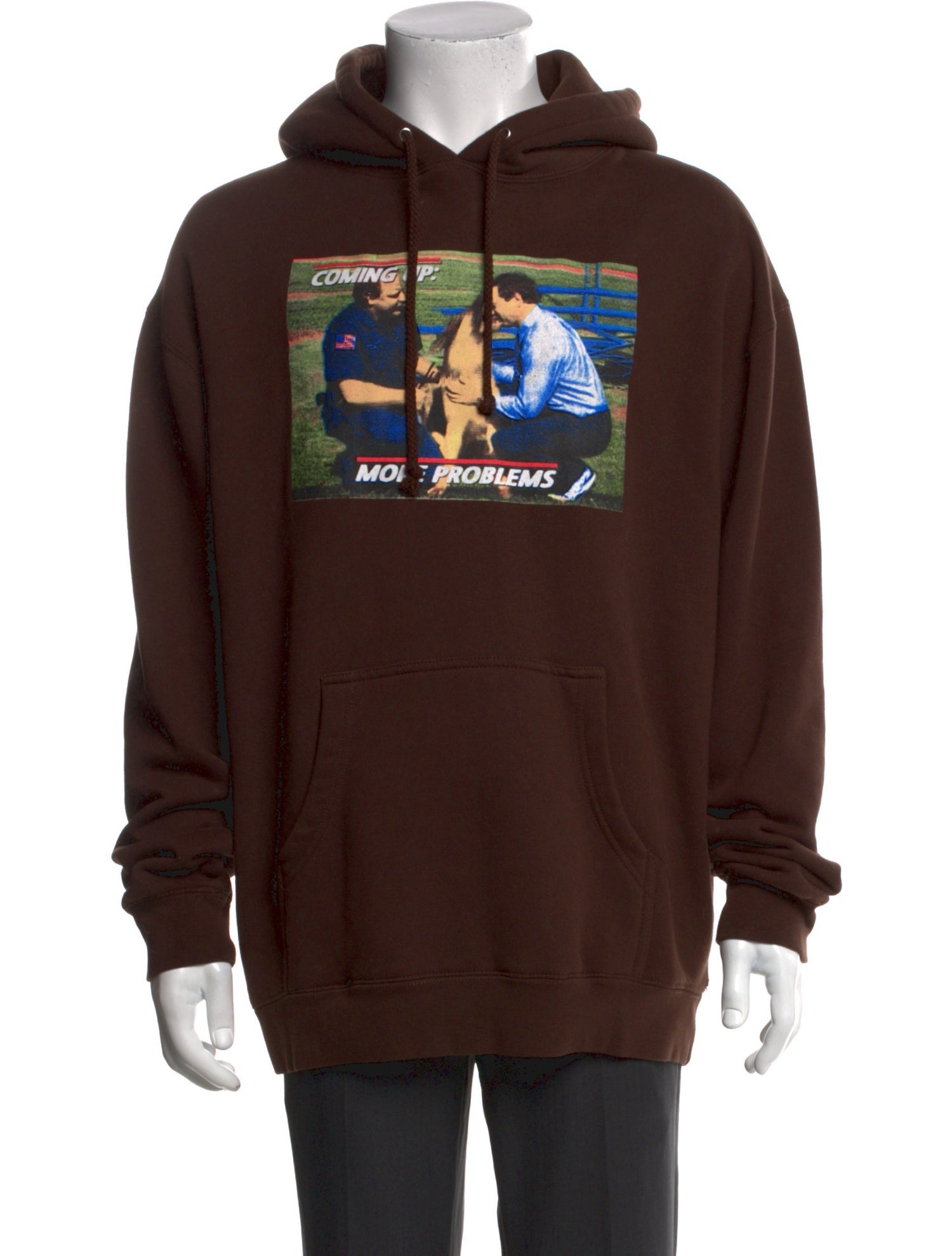 Hockey Graphic Print Crew Neck Hoodie