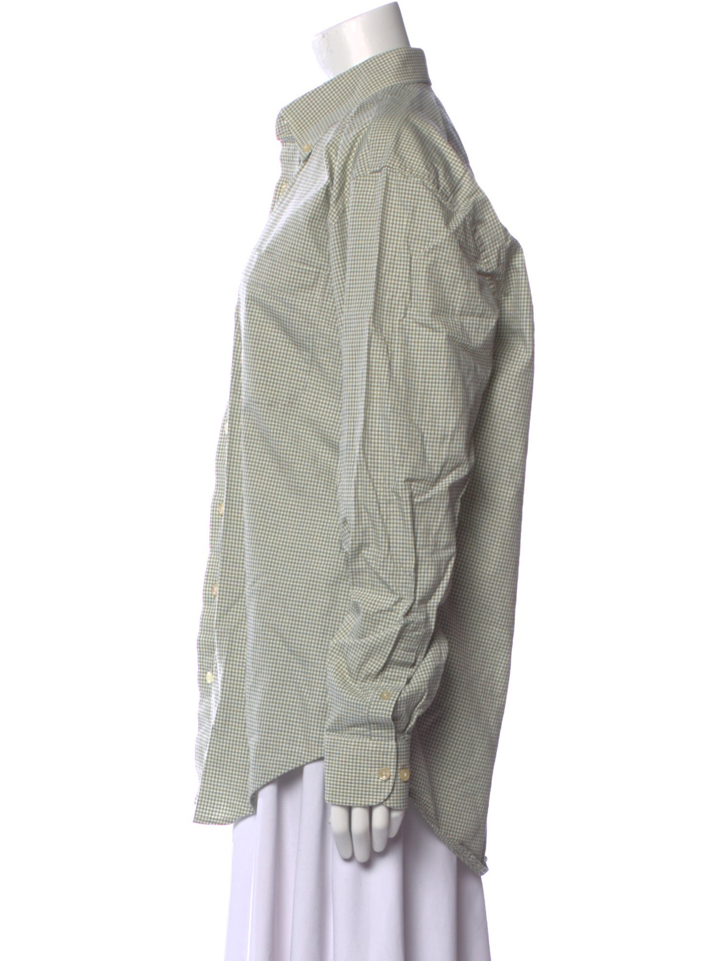 Hockey Plaid Print Long Sleeve Button-Up Top