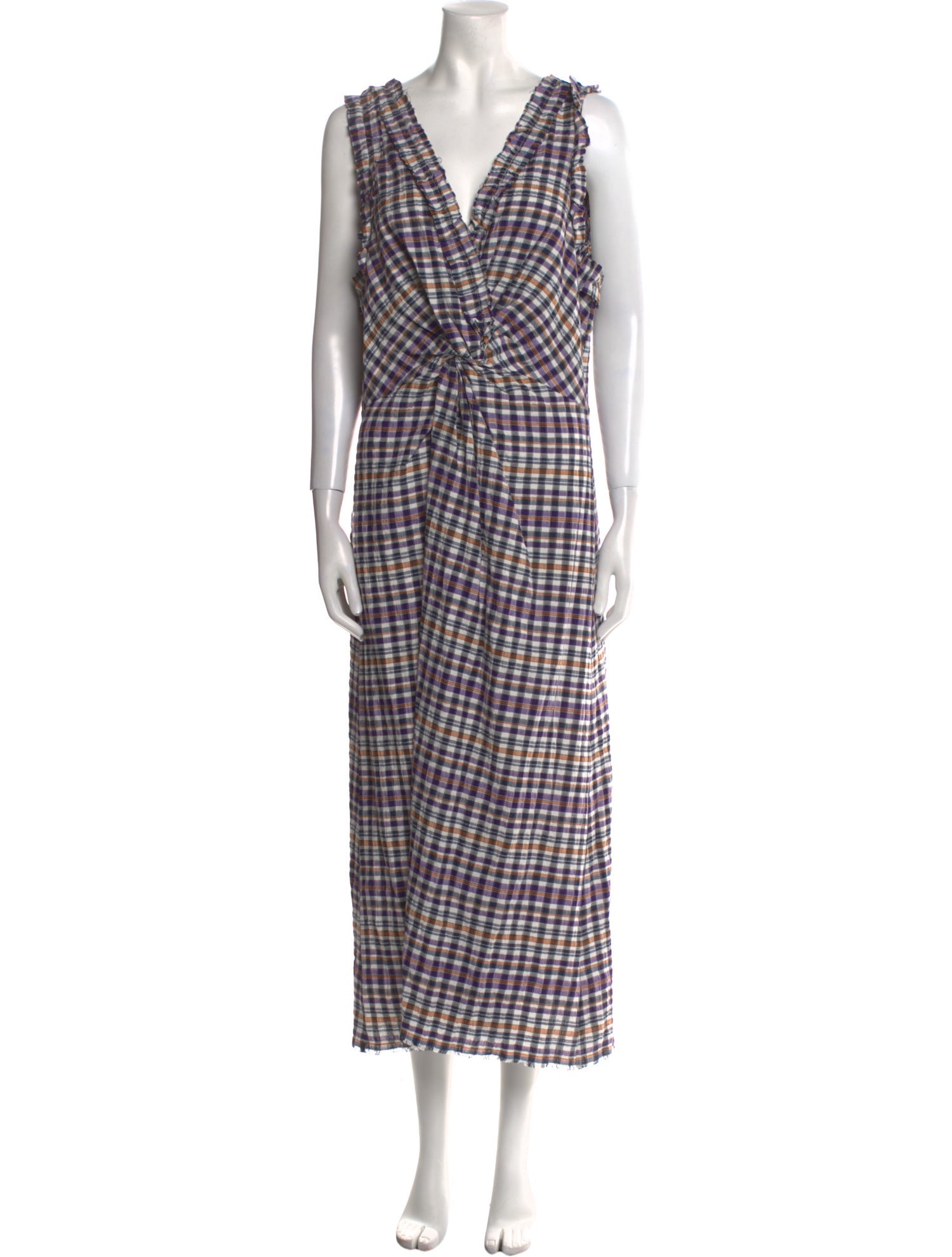 Hofmann Copenhagen Plaid Print Long Dress