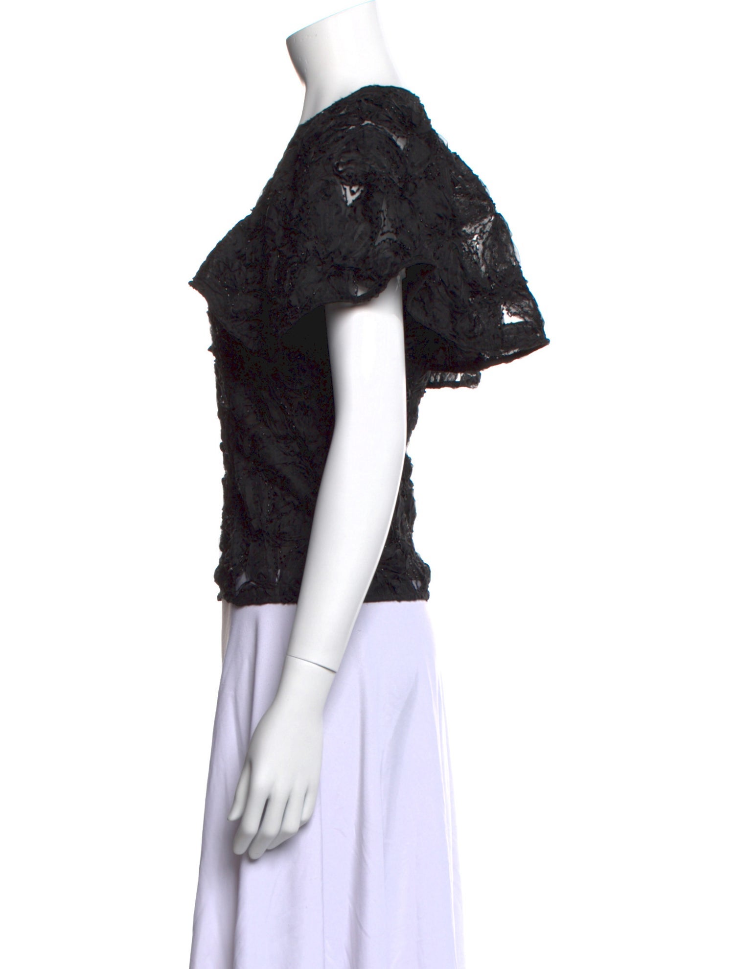 Hofmann Copenhagen Lace Pattern V-Neck Crop Top