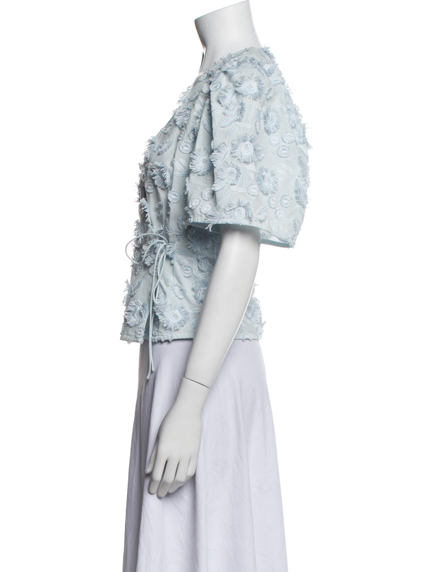 Hofmann Copenhagen Floral Print V-Neck Crop Top