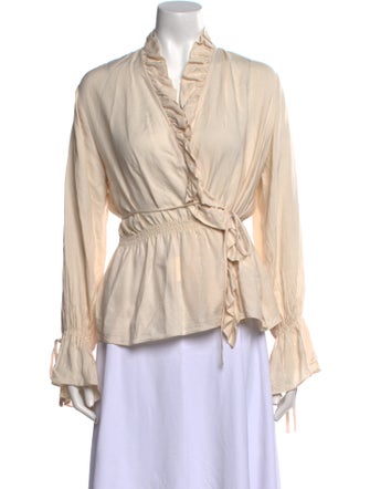 Hofmann Copenhagen V-Neck Long Sleeve Blouse