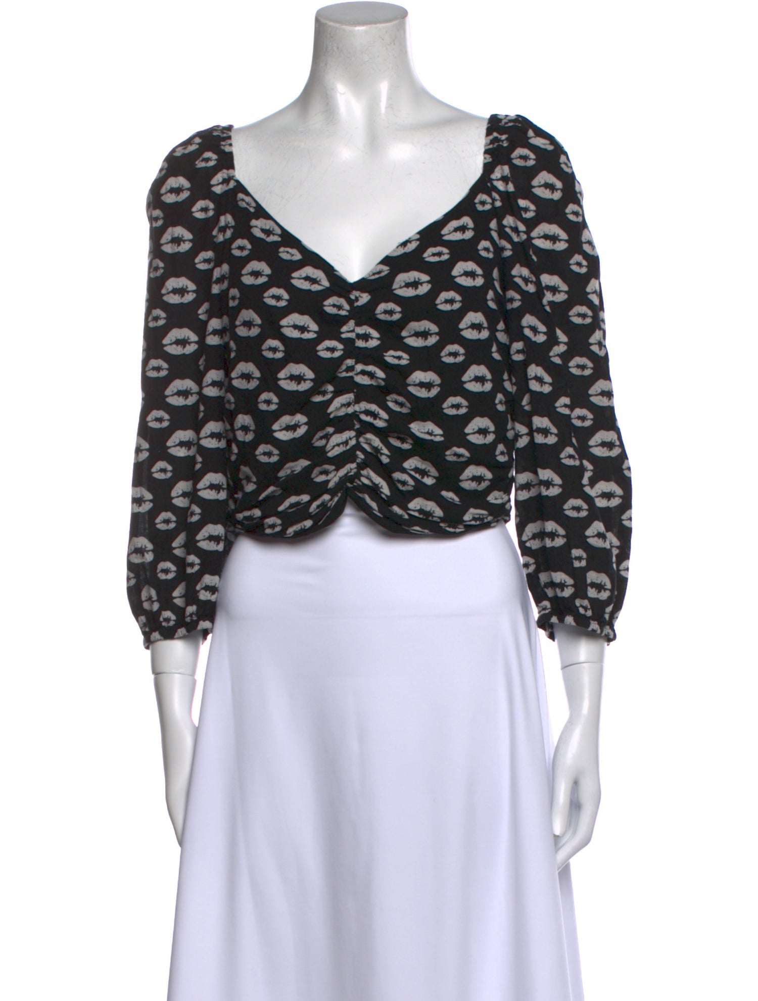 Hofmann Copenhagen Printed V-Neck Crop Top