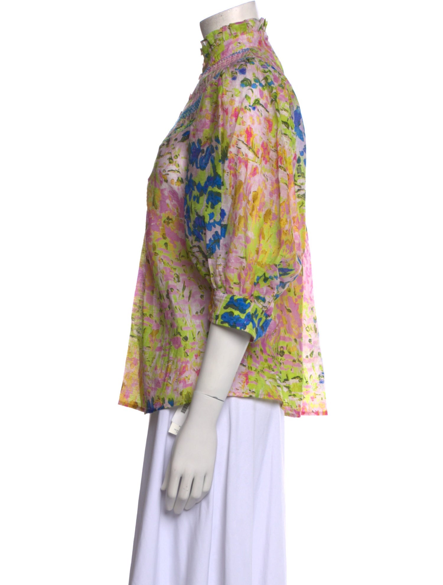 Hope For Flowers By Tracy Reese Printed Mock Neck Blouse