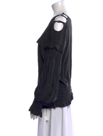 Hope For Flowers By Tracy Reese Scoop Neck Long Sleeve Blouse