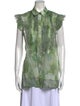 Hope For Flowers By Tracy Reese Printed Short Sleeve Button-Up Top
