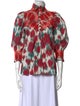 Hope For Flowers By Tracy Reese Tie-Dye Print Mock Neck Blouse
