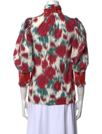 Hope For Flowers By Tracy Reese Tie-Dye Print Mock Neck Blouse