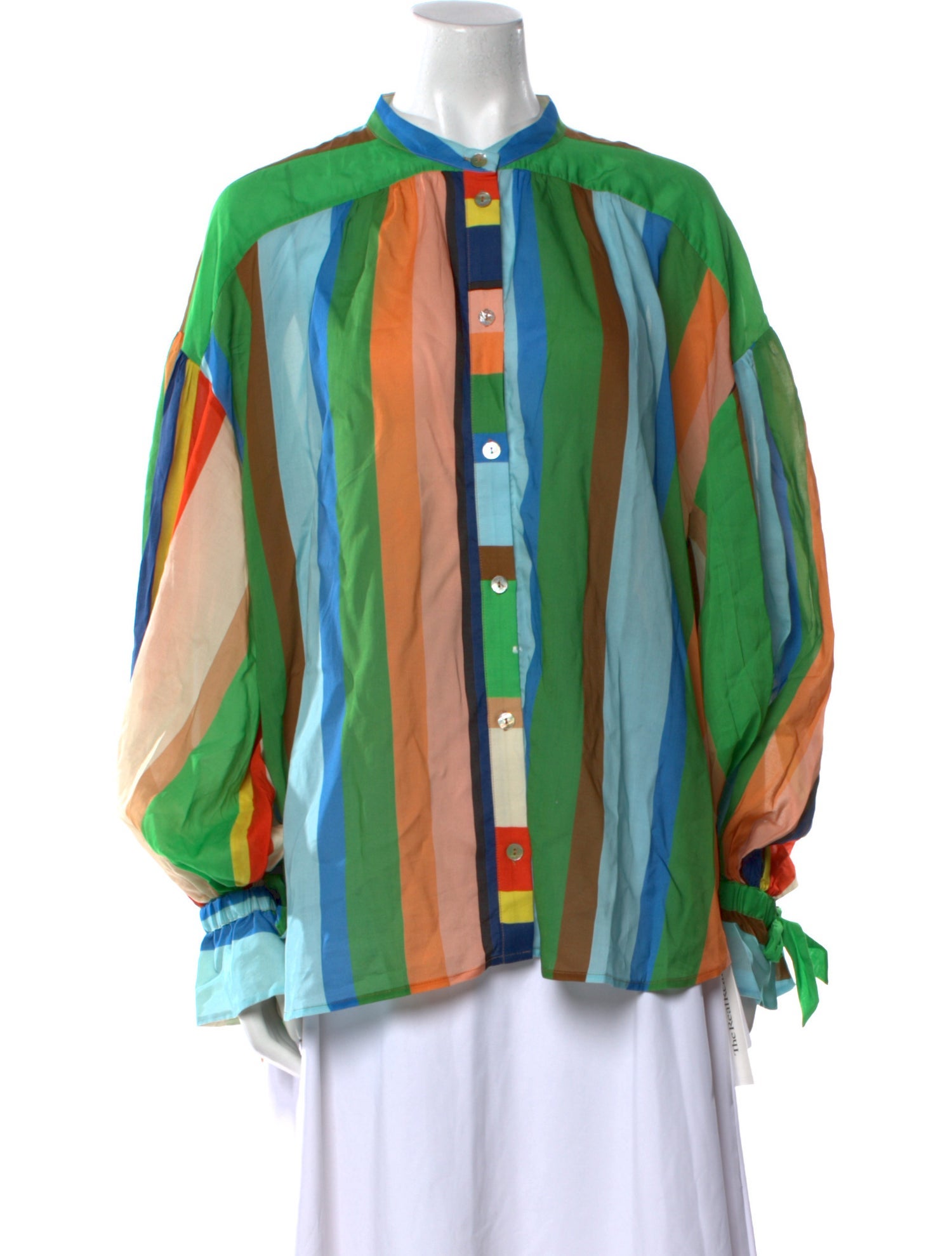 Hope For Flowers By Tracy Reese Striped Mock Neck Blouse