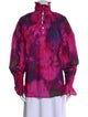Hope For Flowers By Tracy Reese Tie-Dye Print Mock Neck Blouse