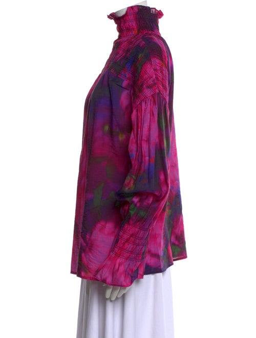 Hope For Flowers By Tracy Reese Tie-Dye Print Mock Neck Blouse