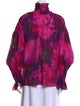 Hope For Flowers By Tracy Reese Tie-Dye Print Mock Neck Blouse