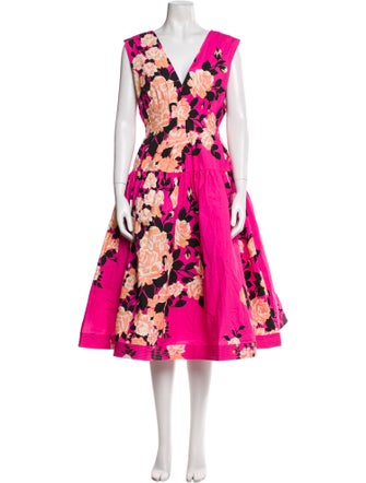 Hope For Flowers By Tracy Reese Floral Print Midi Length Dress