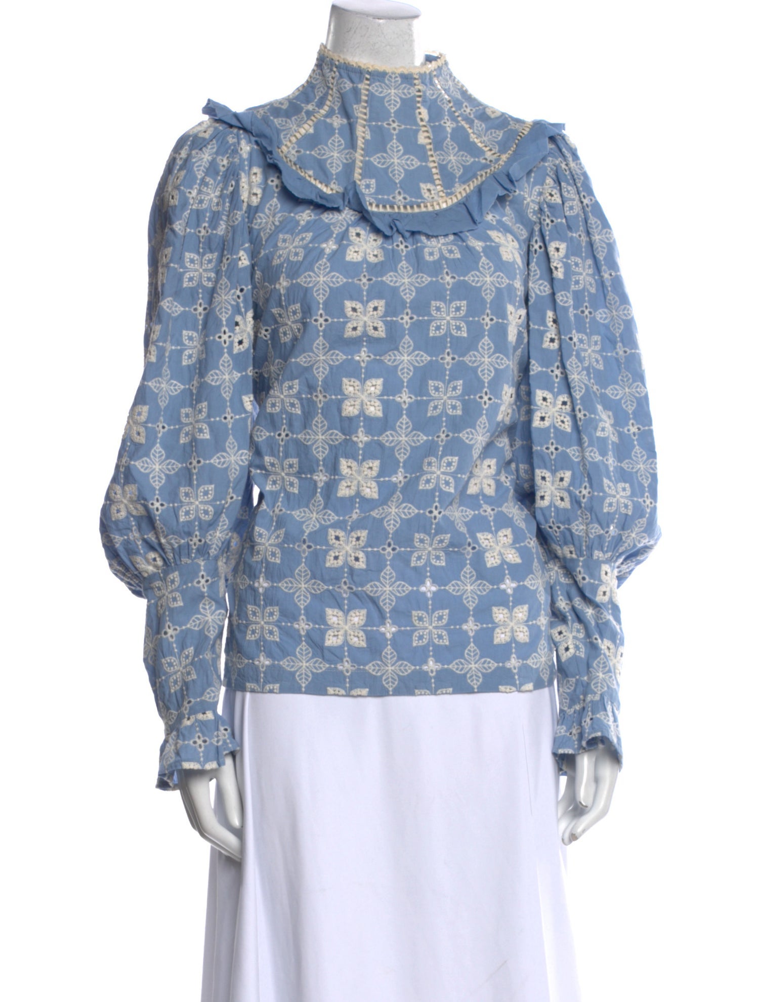 Hope For Flowers By Tracy Reese Printed Mock Neck Blouse