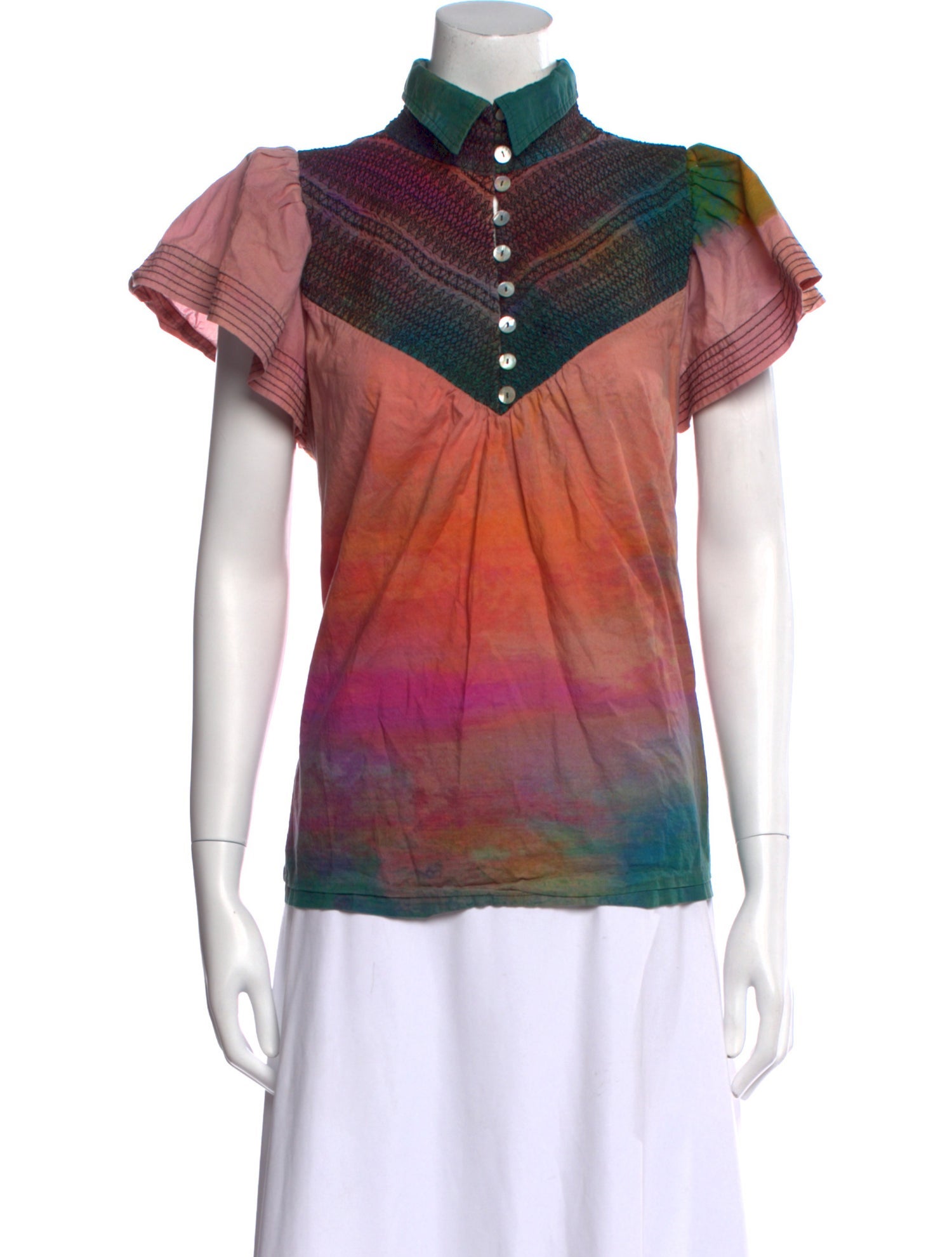 Hope For Flowers By Tracy Reese Plaid Print Mock Neck Blouse